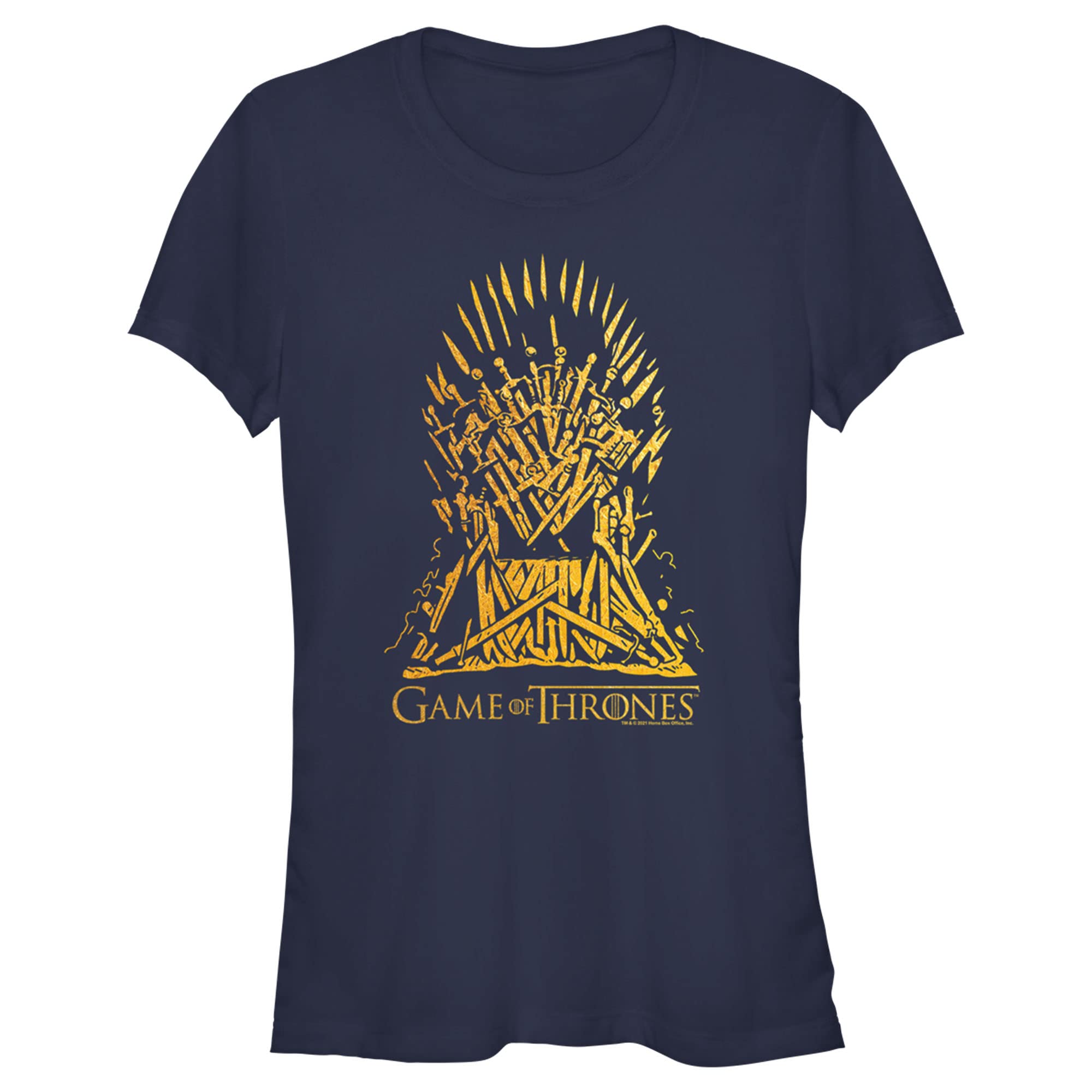 Game of Thrones Iron Throne T-Shirt for Teens - Official Licensed Yellow Graphic Tee - Perfect for Cosplay, Conventions & GOT Fans