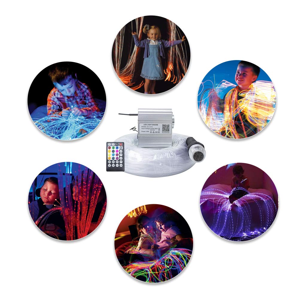 Callsky 10W Fiber Optic Sensory Lights for Autism Rooms - APP Controlled, Twinkle & Sound Activated LED Curtain Lights with Durable (3x0.75mm) Sparkle Cables (50x2m) + Remote - Perfect for Sensory Therapy, Kids Bedrooms & Relaxation Spaces