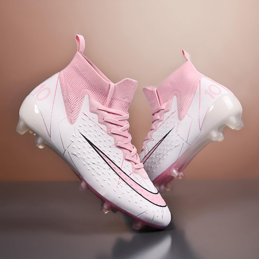 Breathable Women's & Men's High-Top Futsal Cleats - Lightweight AG Soccer Shoes for Outdoor Training & Football Matches - Perfect for Artificial Turf, Indoor Courts & Competitive Play