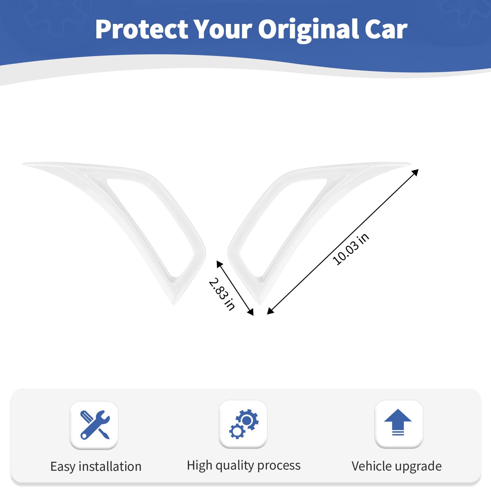Jeep Wrangler JL JLU & Gladiator JT Side Fender Vent Decal Trim Cover - RT-TCZ White Exterior Accessories (2-Piece Set) | 2018-2024 Models | Off-Road Style Upgrade & Protection