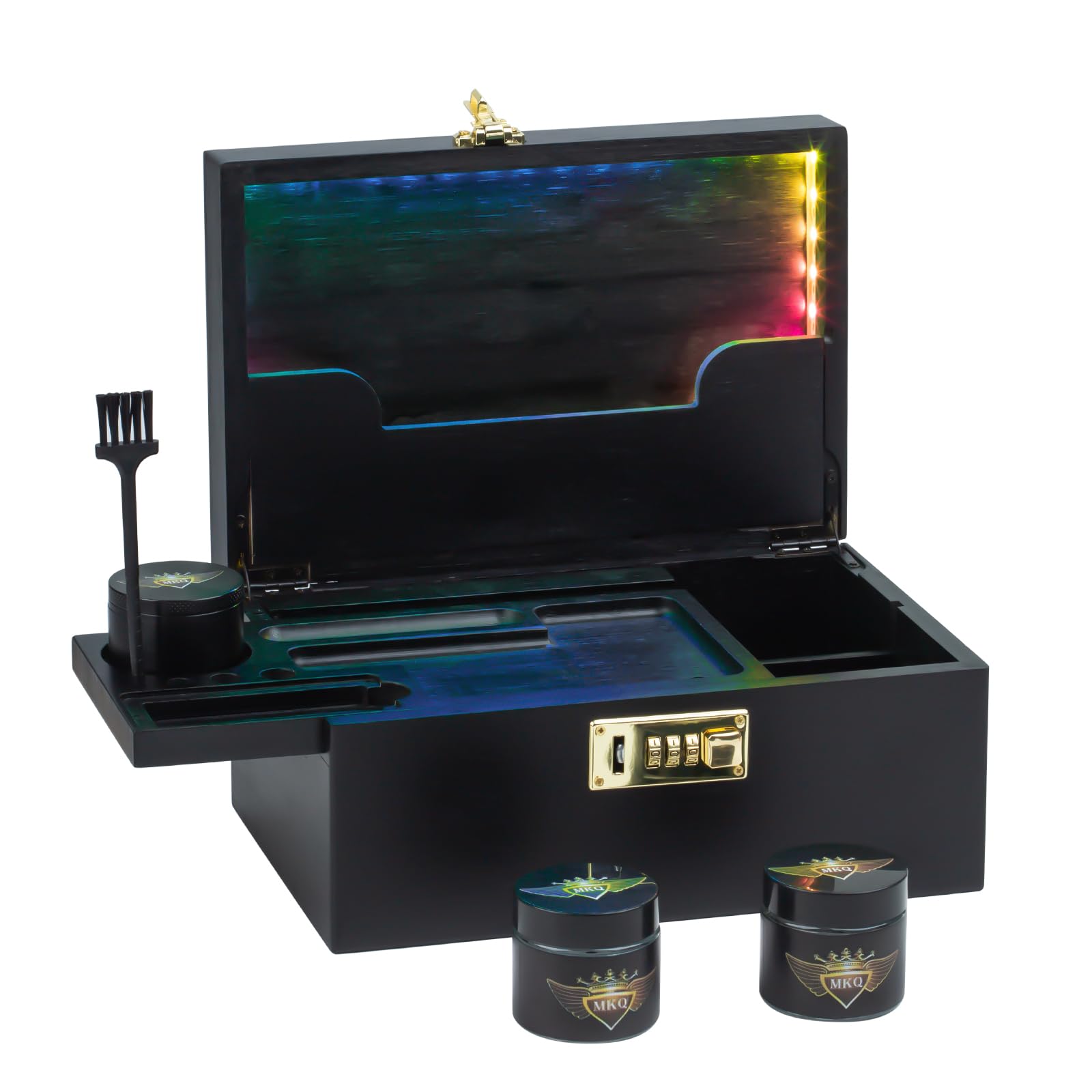 Elegant Black Bamboo Decorative Storage Box with Combination Lock - Home Organization & Jewelry Keepsake Box for Bedroom, Living Room, Office