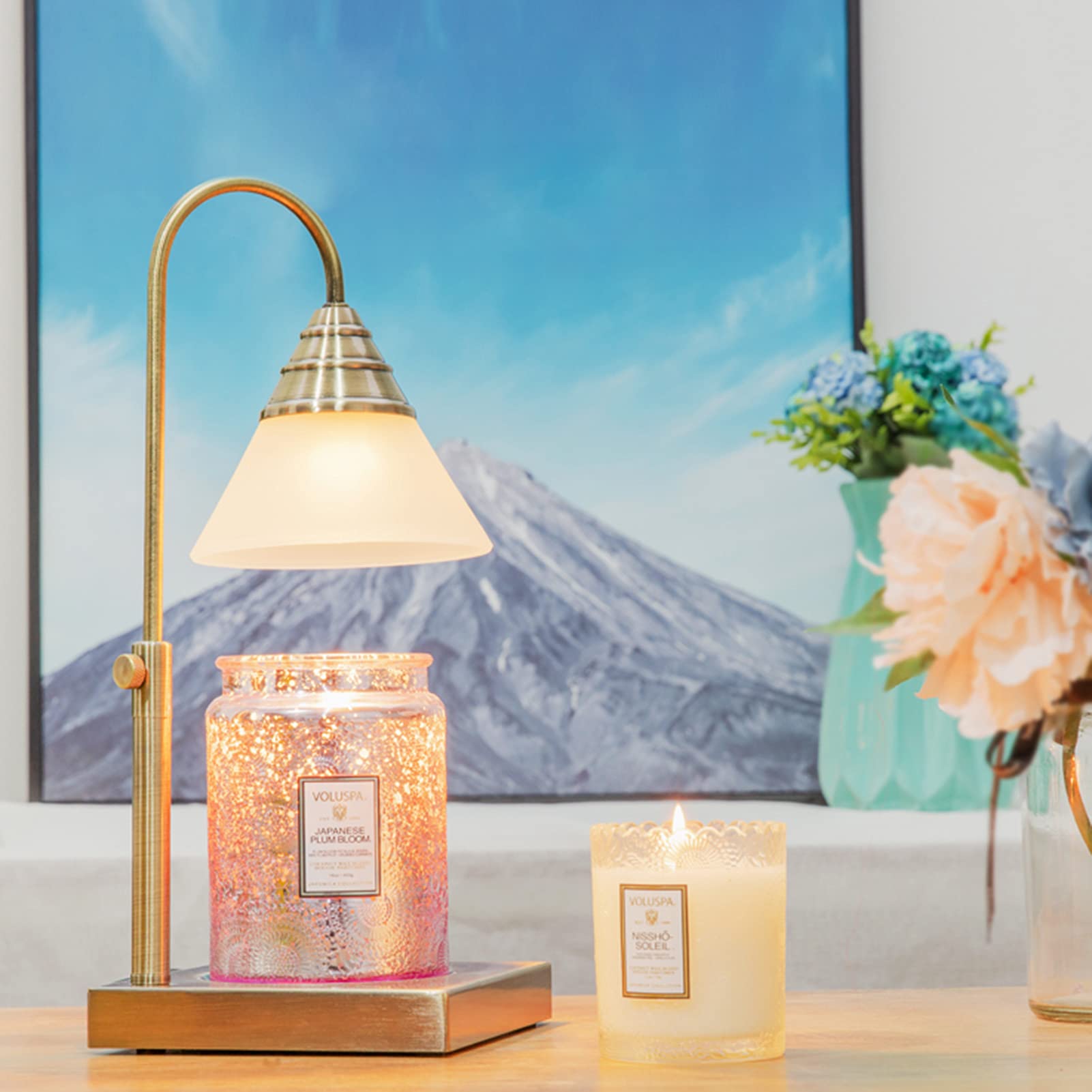 ESGT Retro Aromatherapy Wax Melter - Mini Lift Design Candle Warmer Lamp with Dimmer for Bedroom, Sleep Aid & Relaxation | Perfect for Home Spa, Romantic Nights and Stress Relief