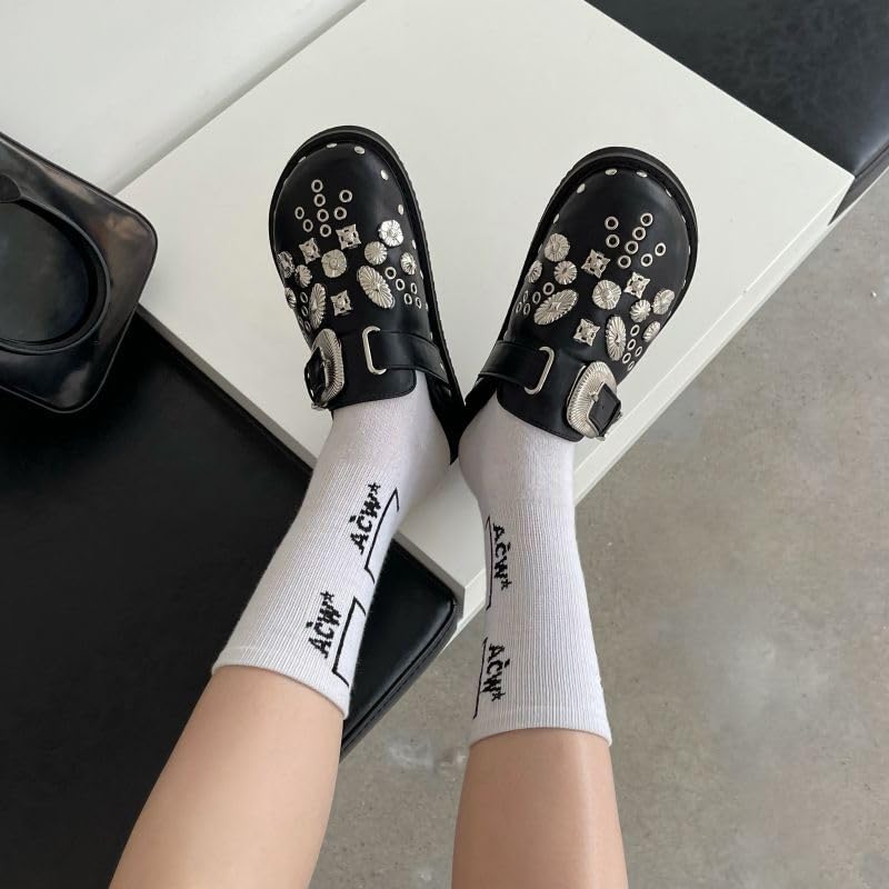 GGOOB Y2K Punk Platform Clogs for Women - Emo Shoes & Slippers with Thick Sole - Perfect for Gothic Fashion, Concerts, and Retro Outfits