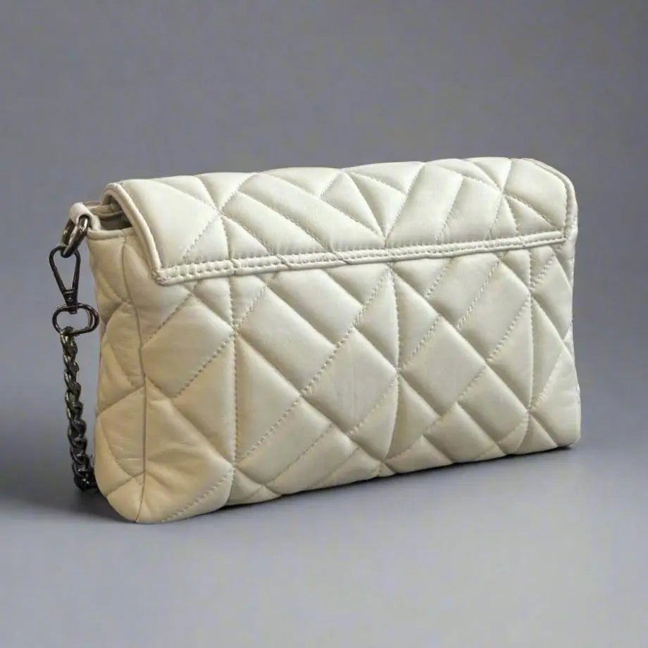 Quilted Soft Leather Crossbody Bag with Chain Strap - Stylish Women's Shoulder Purse for Daily Use, Work & Evening Out