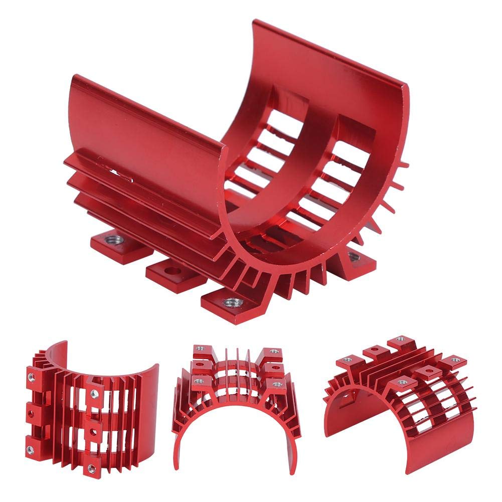 High-Performance Aluminum Alloy RC Motor Heat Sink - Universal Cooling Radiator for WLtoys 144001 1/14 Scale Remote Control Cars - Red Upgrade Part for Racing & Off-Road RC Vehicles