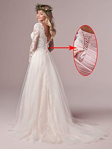 RYANTH 2024 Mermaid Wedding Dresses for Bride - Off Shoulder Lace Appliques Bridal Gowns | Perfect for Beach Weddings, Vow Renewals & Romantic Ceremonies