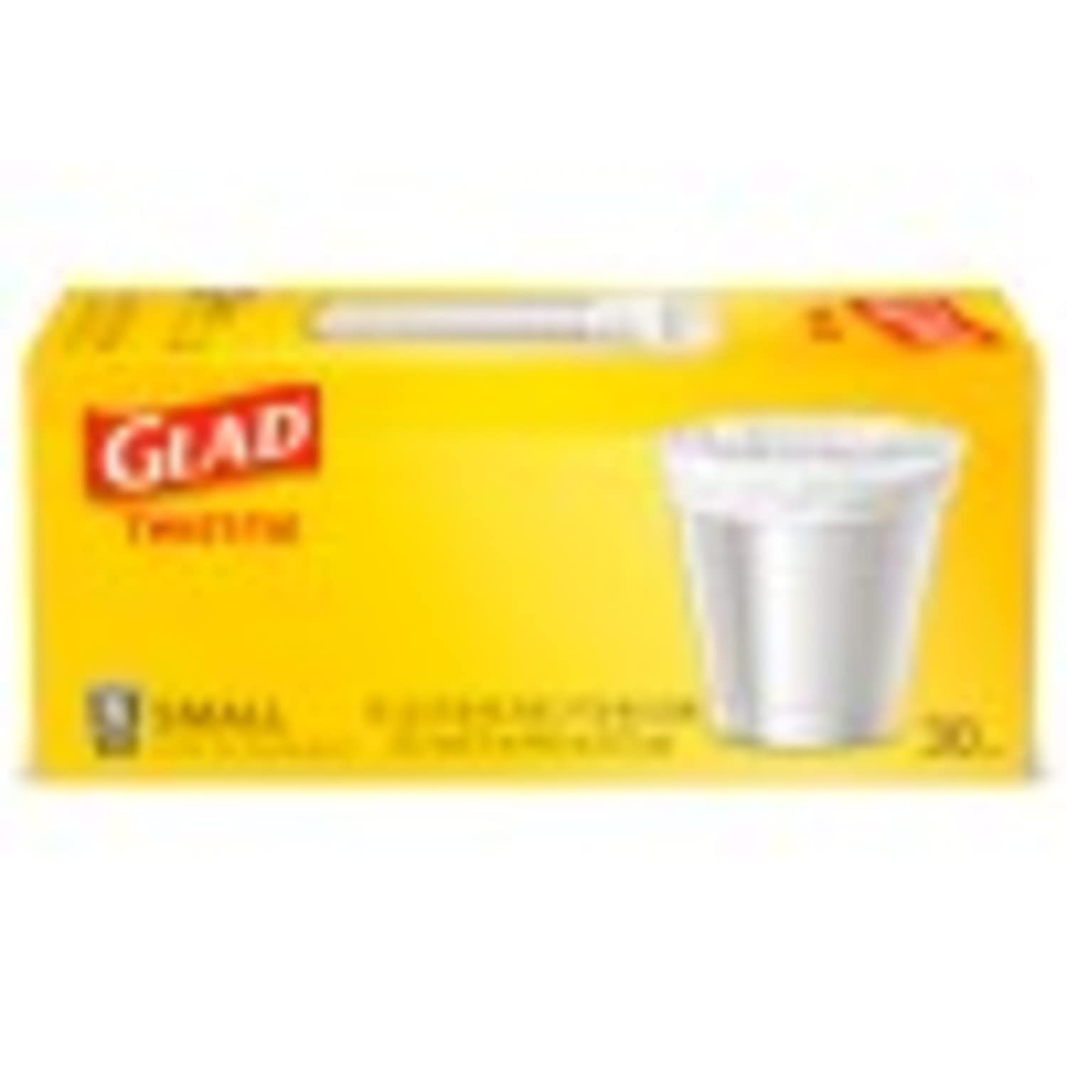 Glad Small Trash Bags 4 Gallon - 30 Count (Pack of 6) | Mini Garbage Bags for Bathroom, Office, Bedroom & Car Waste Disposal | Unscented & Durable Kitchen Trash Can Liners