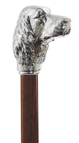 Irish Setter Walking Cane with Silver Plated Handle - Premium Wood Cane for Dog Lovers - Imported from Italy - Ideal for Hiking, Outdoor Activities & Elderly Support
