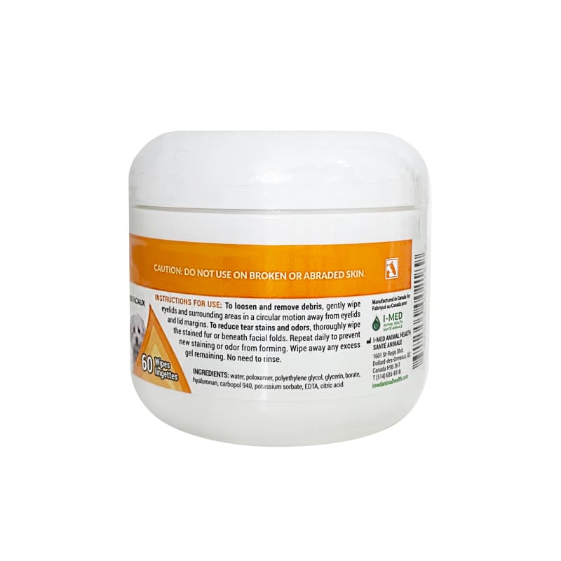 I-Med I Lid 'N Lash Vet Eye Wipes for Dogs & Cats - Gentle Tear Stain Remover & Eye Cleaning Wipes - Perfect for Daily Eye Care & Grooming at Home