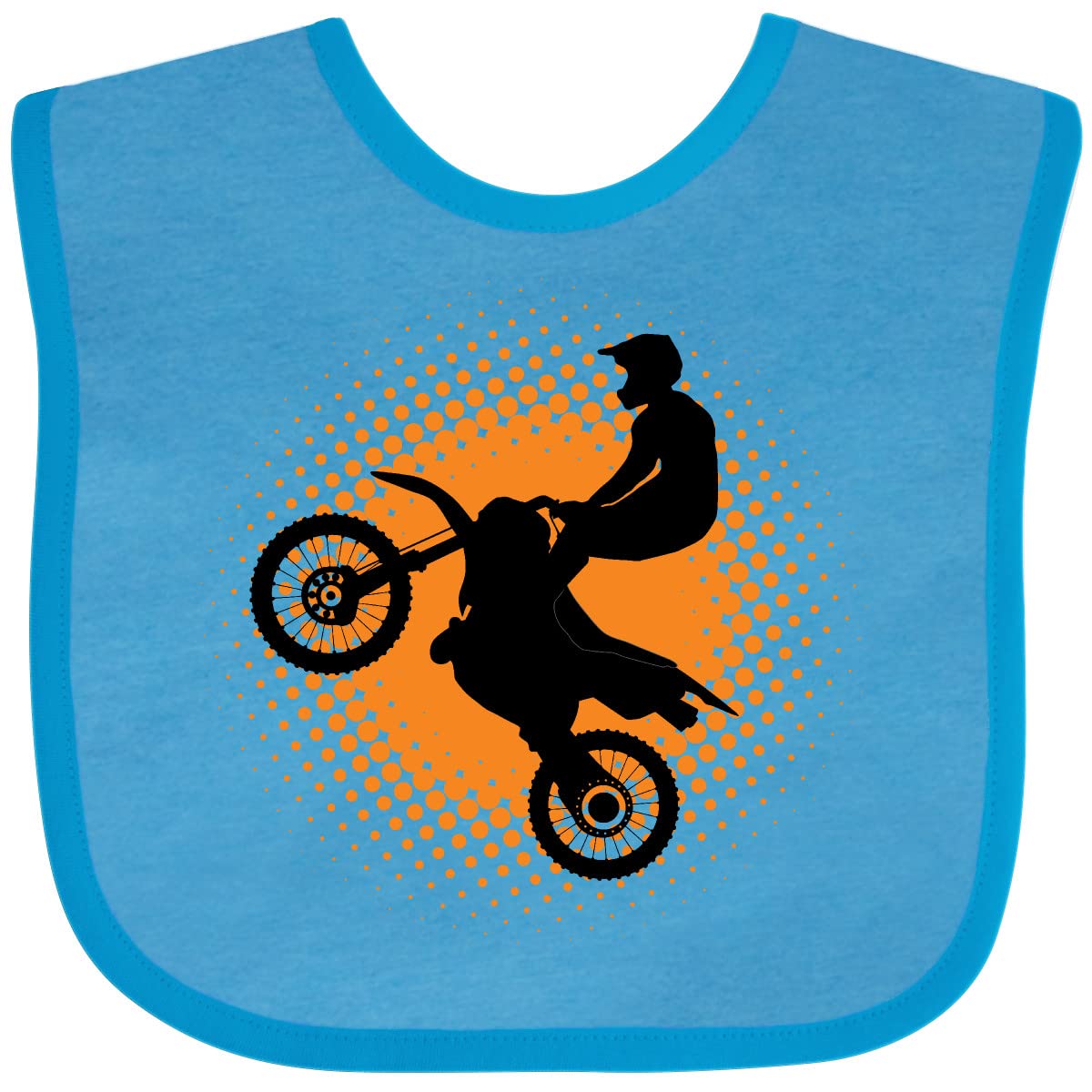 Inktastic Motocross Rider Freestyle Sports Baby Bib - Soft Cotton Drool Bib for Boys & Girls - Perfect for Motorcycle Enthusiast Parents, Riding Events & Everyday Use