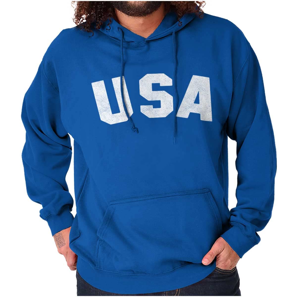 USA Patriotic Hoodie Sweatshirt for Men & Women - American Flag Pullover for 4th of July, Veterans Day & Casual Wear