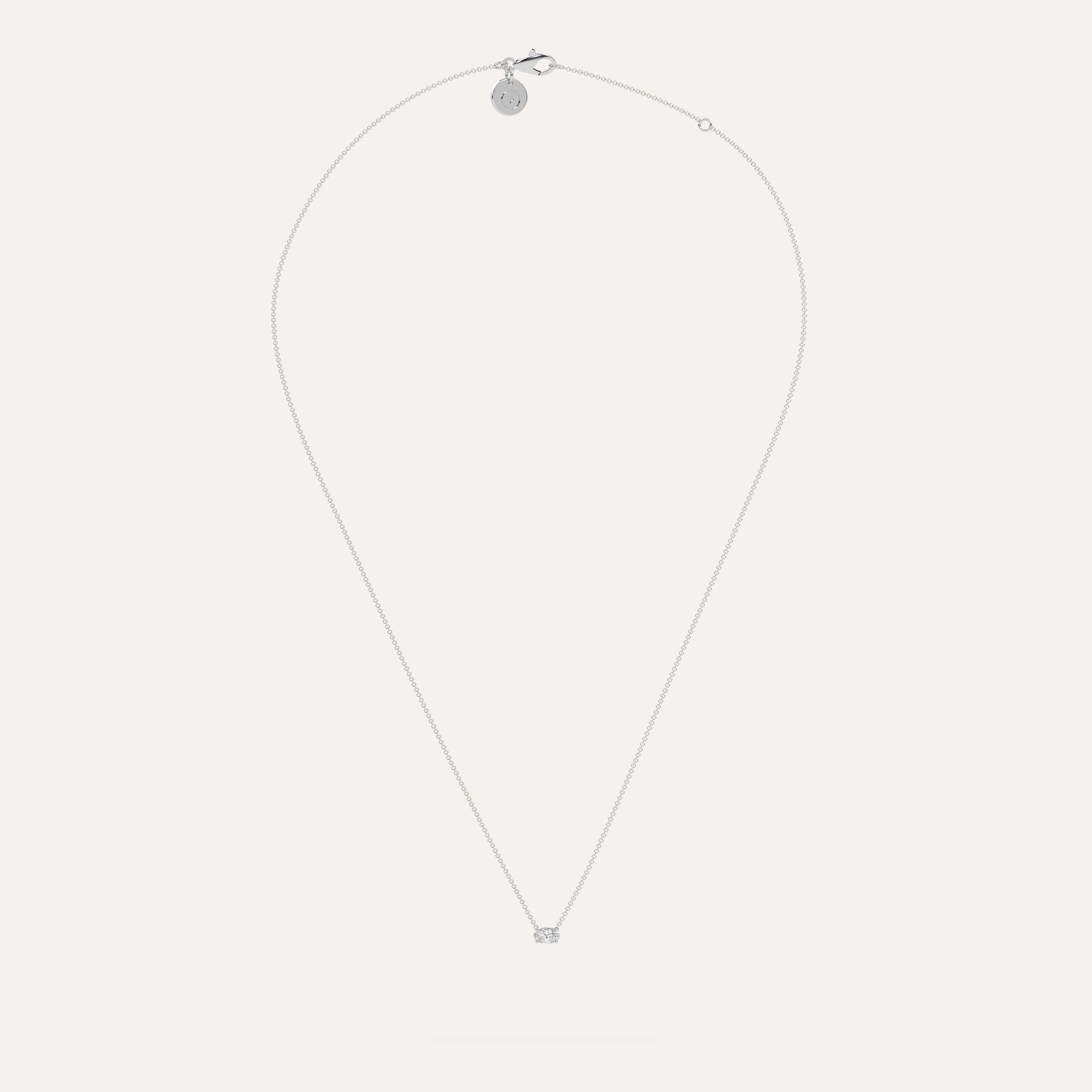 1/4 Carat Oval Floating Diamond Necklace | Dainty Solitaire Pendant | 14K Gold/White Gold Necklace for Women | Perfect for Weddings, Anniversaries & Everyday Elegance