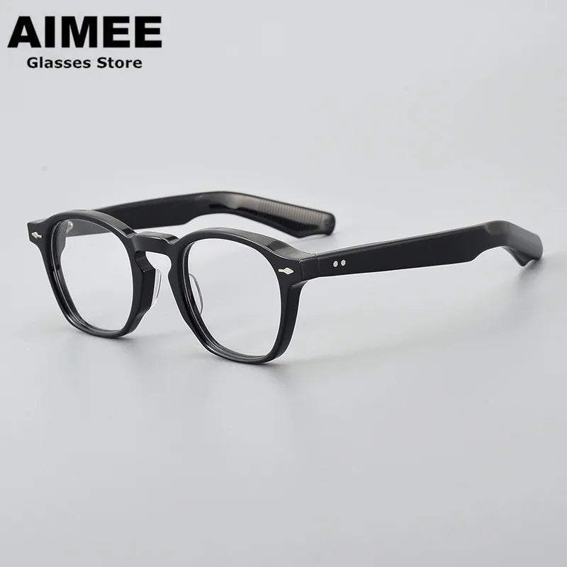 Aimee Unisex Full Rim Oval Round Thick Acetate Eyeglasses 101313 - Stylish & Durable Prescription Glasses for Men & Women - Perfect for Reading, Working & Everyday Use