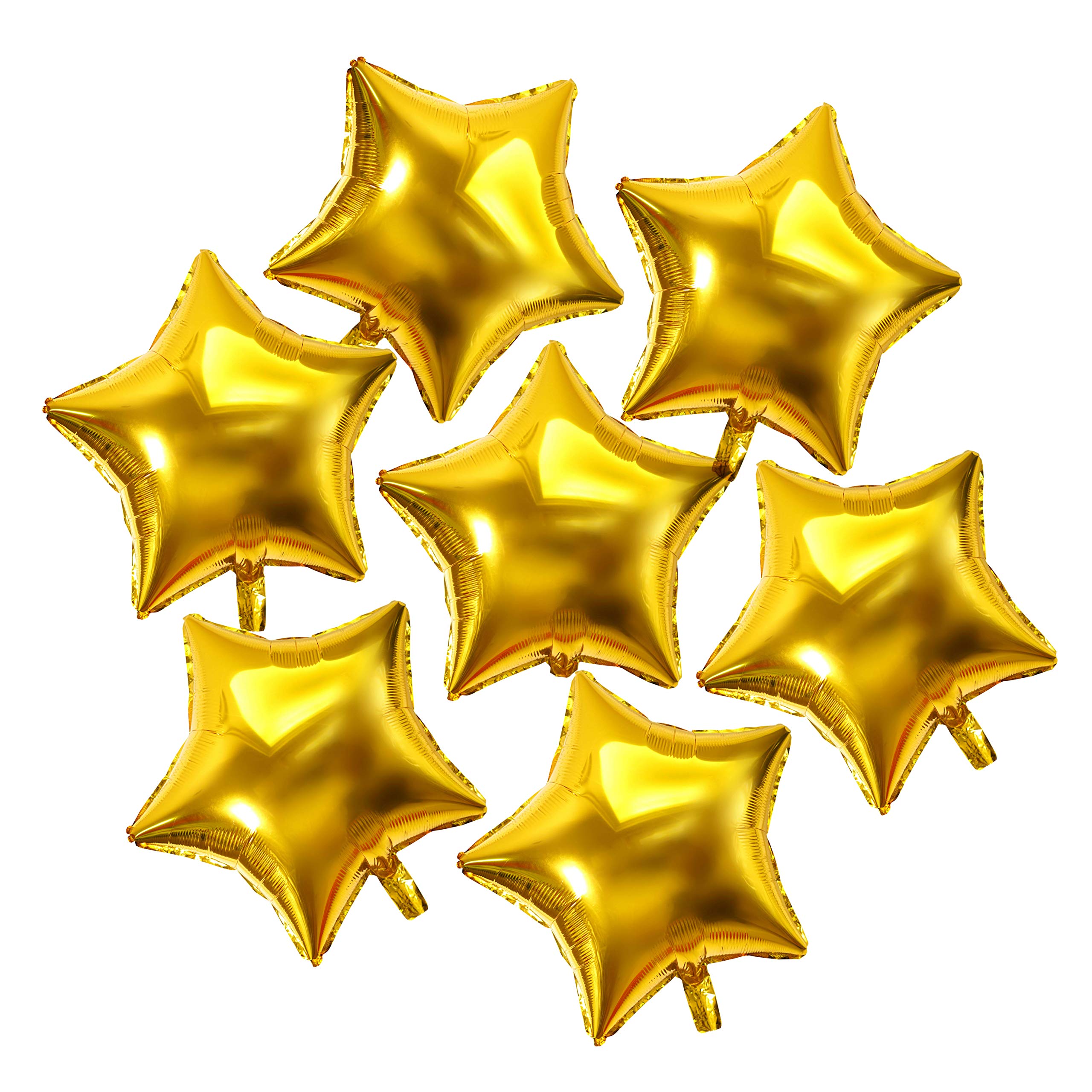 10 Inch Gold Star Foil Mylar Balloons - 50 Pack for Birthday, Baby Shower, Wedding, Graduation & New Year Party Decorations | Twinkle Little Stars Helium Balloons for Indoor & Outdoor Celebrations