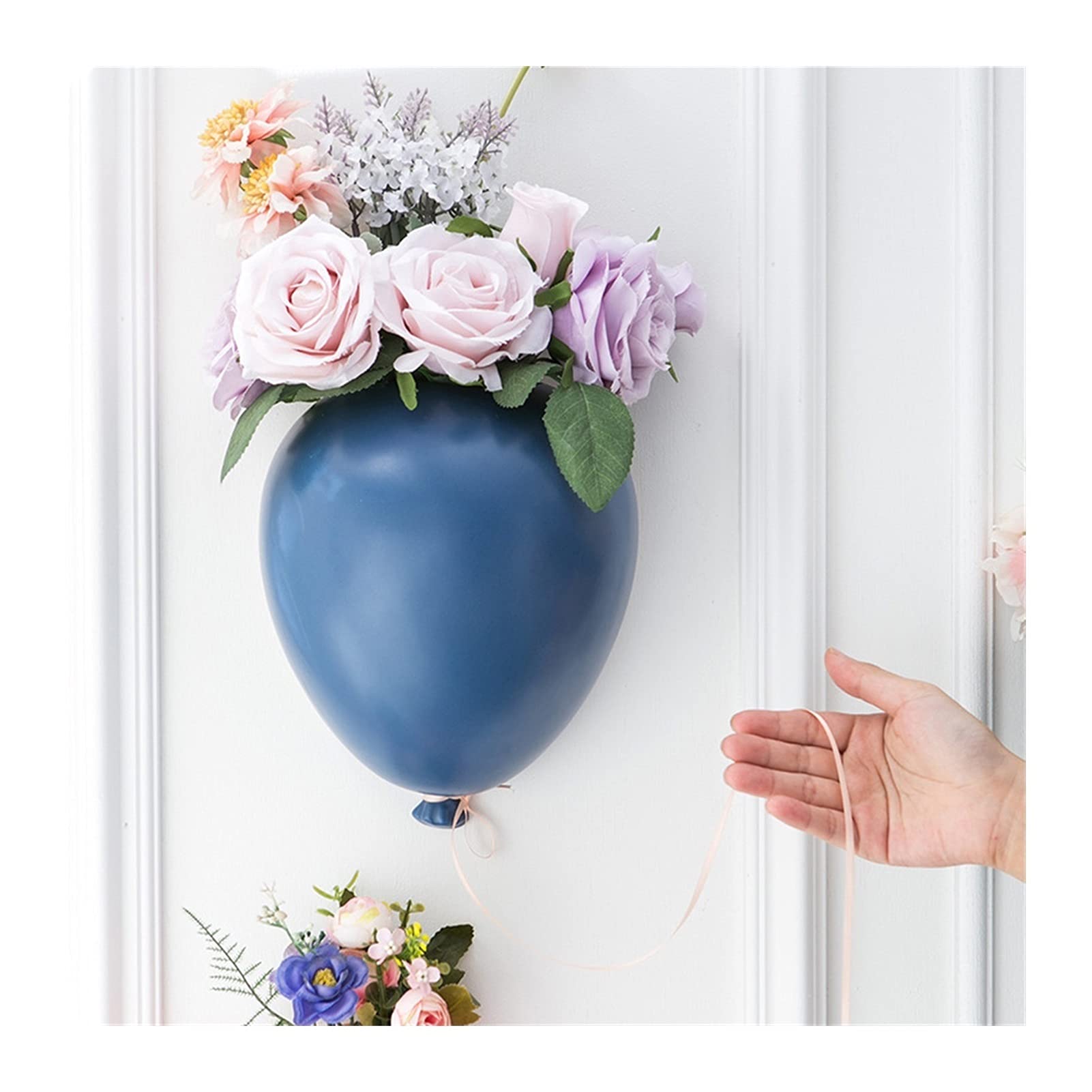 Creative Ceramic Balloon Hanging Planter - Wall Vase Flower Pot for Indoor Plants, Home Decor (Multi-Color) - Perfect for Living Room, Corridor, and Office Spaces