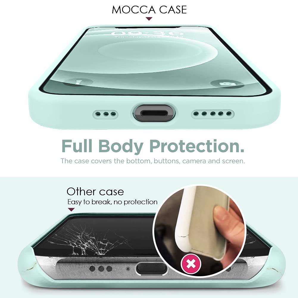 MOCCA iPhone 12 Pro Max Case 6.7 inch with Ring Kickstand & Shockproof Protection | Soft Microfiber Lining | Anti-Scratch Full Body Cover (Mint Green) - Perfect for Work, Travel & Everyday Use