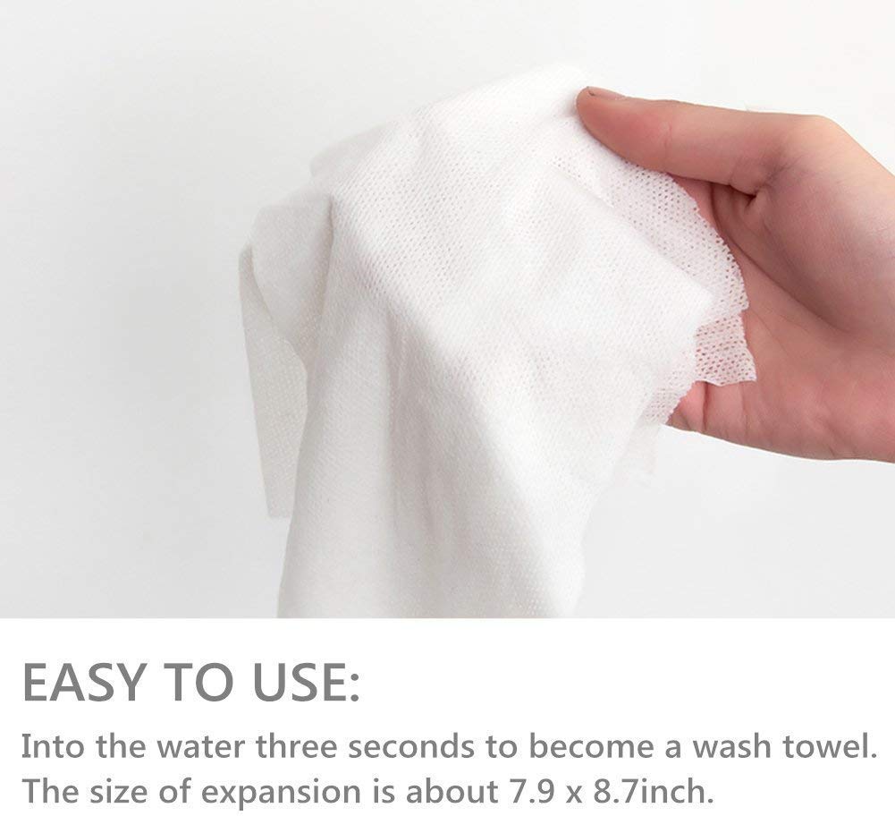 Luximal Compressed Towel Tablets - 50 Pack Soft Portable Coin Towels for Travel, Camping, Gym & Emergency - Quick Dry Reusable Face & Body Towel Napkins for Home, Outdoor & On-the-Go Use