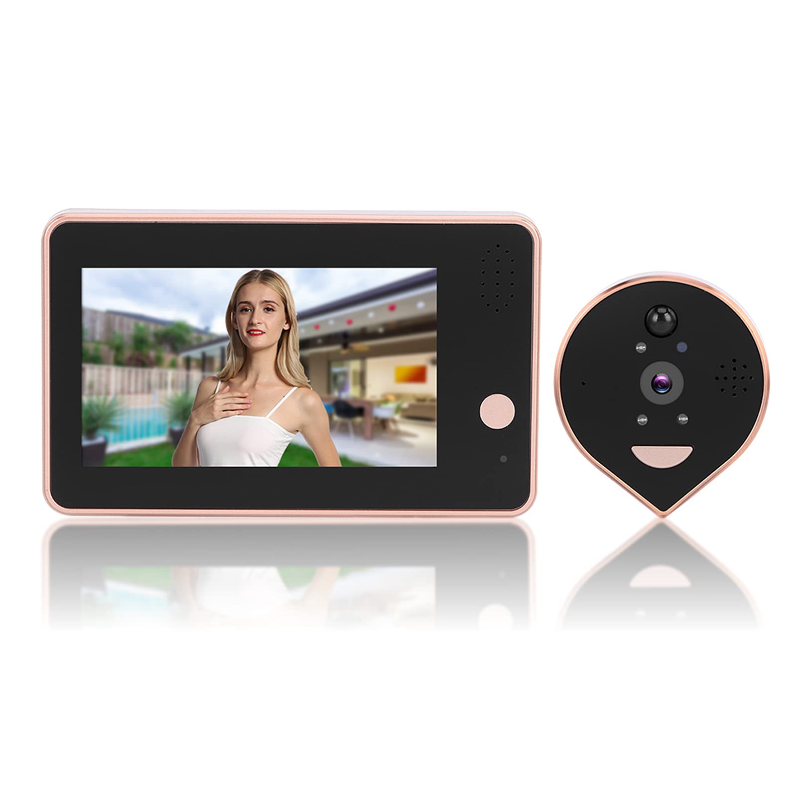 Smart WiFi Video Doorbell with HD Peephole, 2-Way Intercom & Remote Monitoring | PIR Night Vision, Wireless Door Viewer for Home Security | Perfect for Apartments, Houses & Smart Home Systems