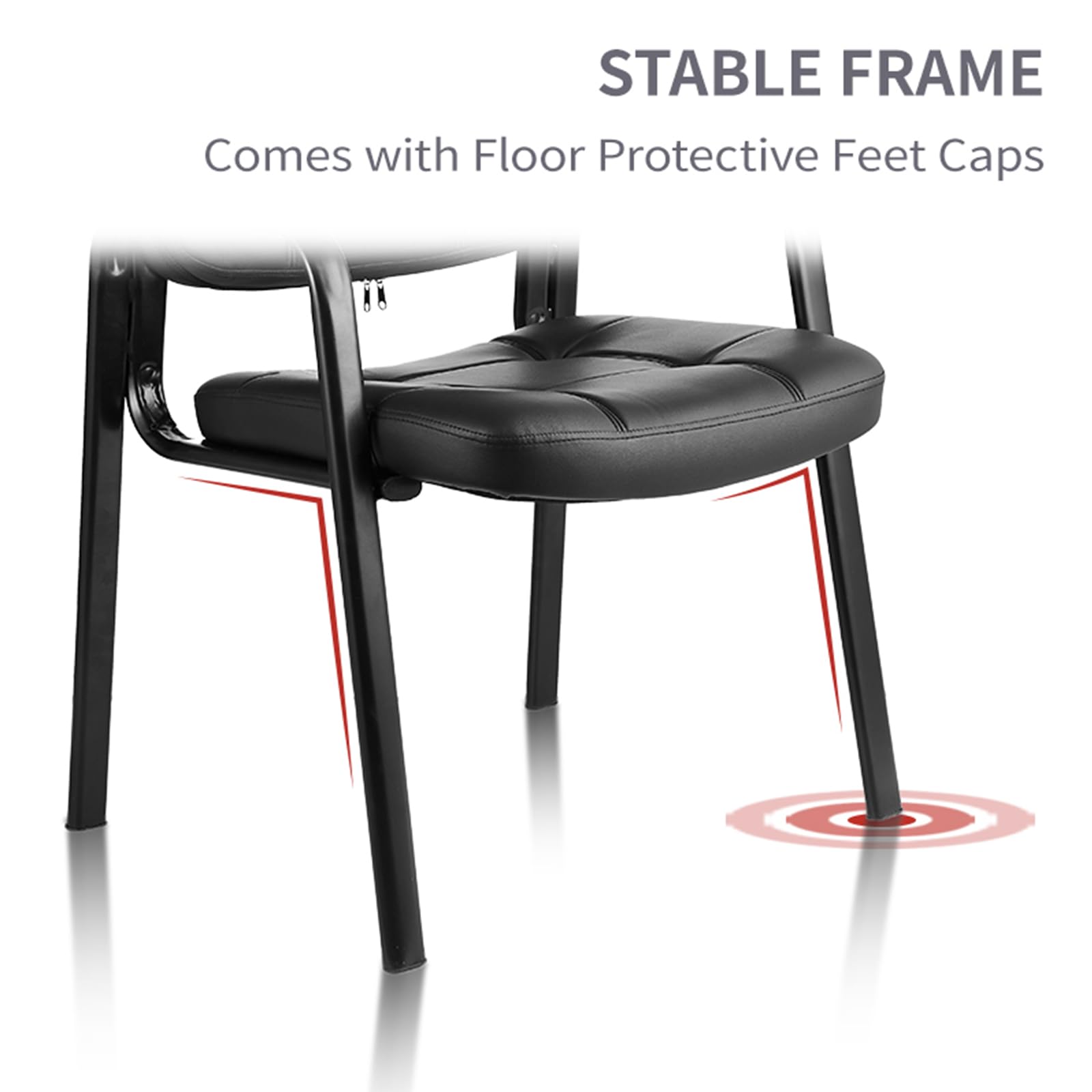 CLATINA PU Leather Office Guest Chair with Adjustable Armrests - Ergonomic Executive Desk Chair for Waiting Room, Conference Room & Home Office - Comfortable & Durable Seating Solution