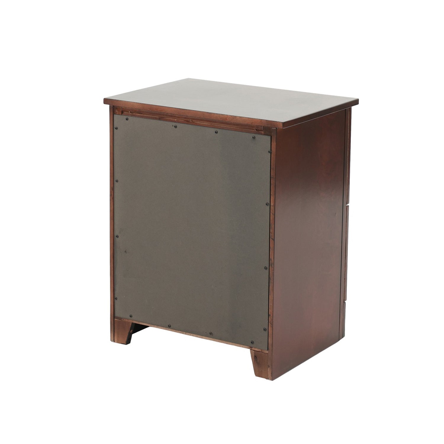 2 Drawers Pine Wood Nightstand with Cherry Finish - Bedside Table for Bedroom, Living Room, or Office Storage