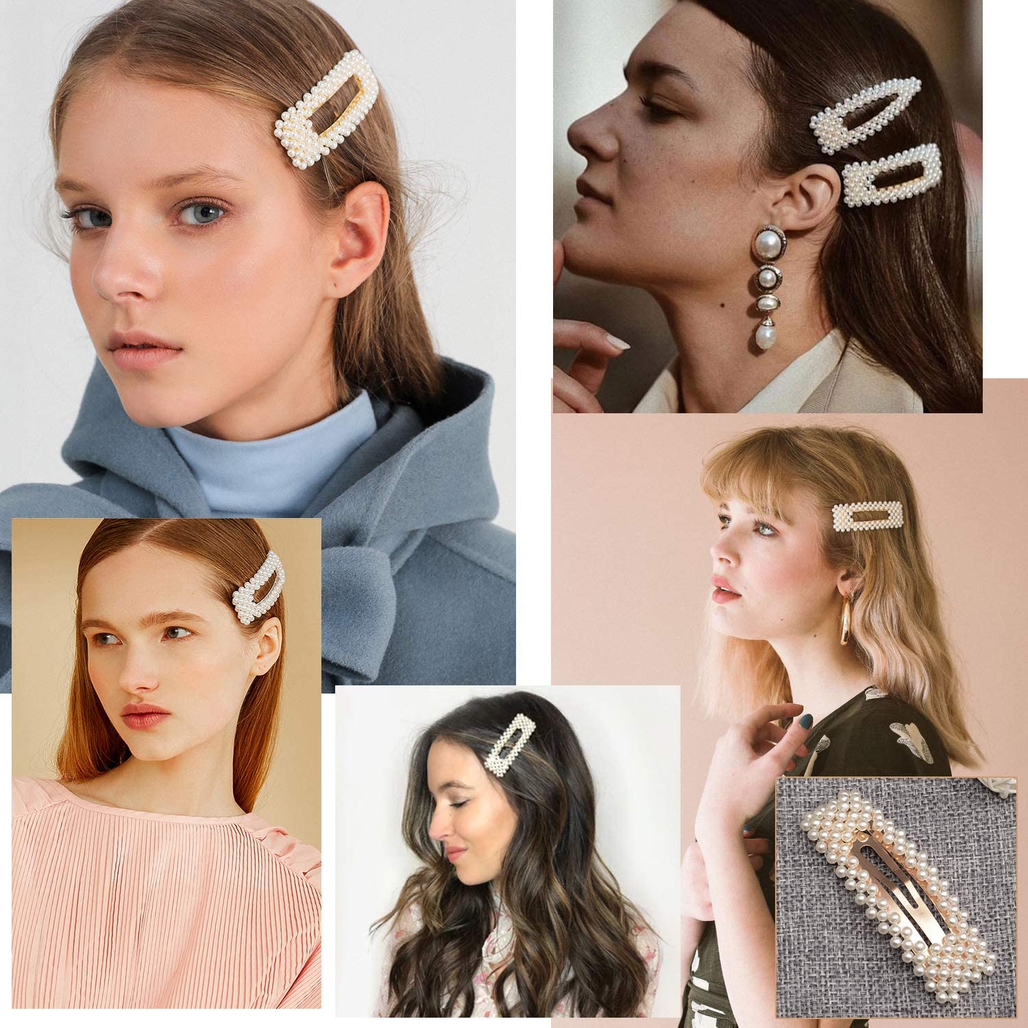 BELICIA 10pcs Elegant Large Pearl Hair Clips for Women - Bridal Hair Accessories, Wedding Hair Pins & Barrettes, Perfect Gift for Women and Girls (Great for Parties, Weddings & Daily Styling)