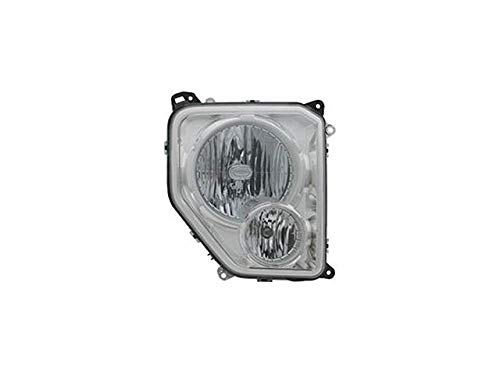 2008-2009 Jeep Liberty Right Passenger Side Headlight Assembly with Chrome Bezel & Fog Lights - Oval Bulb Shield Replacement - Perfect for Night Driving & Off-Road Adventures