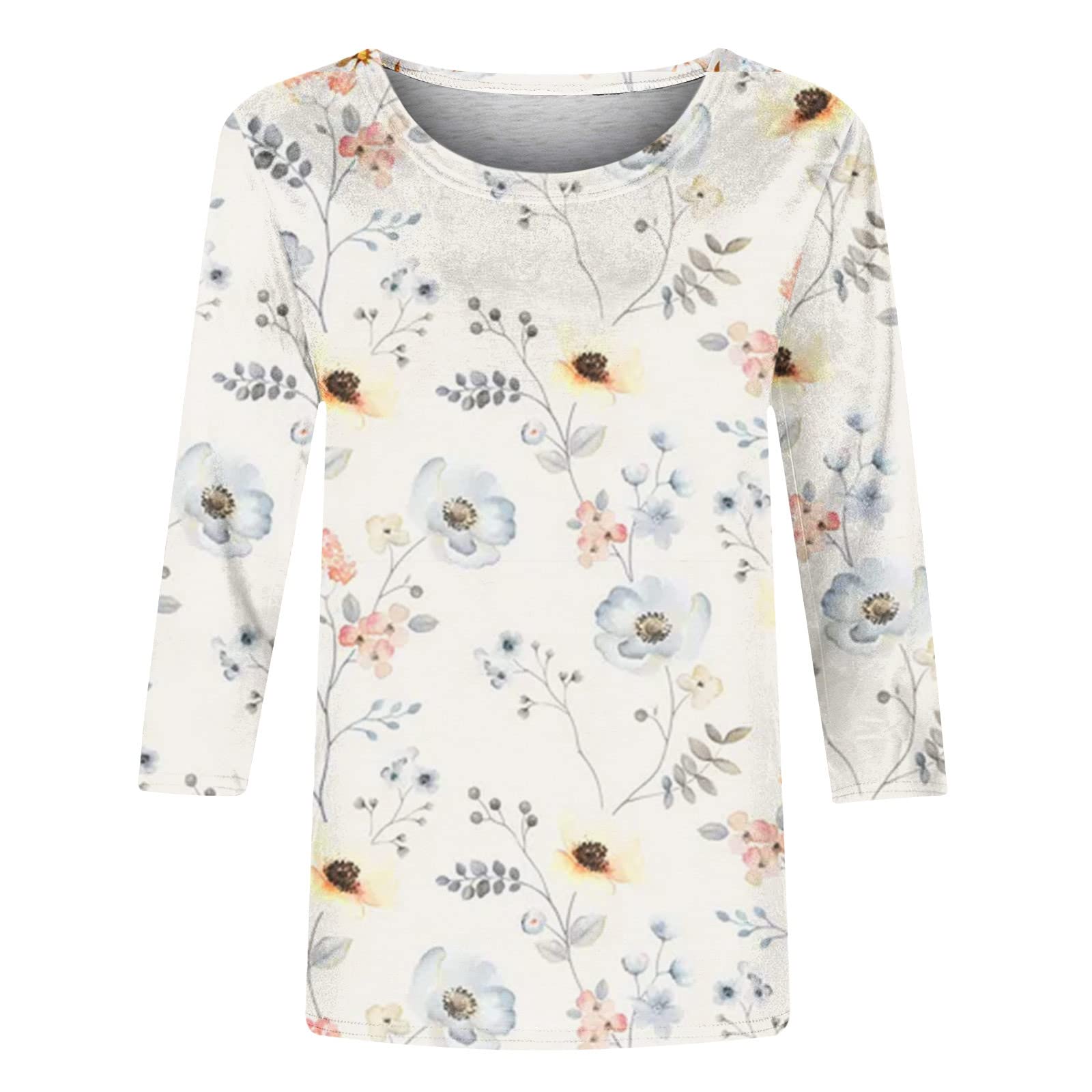 Women's Casual 3/4 Sleeve Graphic Slim Cute T-Shirt | 2024 Summer Fashion Tee | Perfect for Outfits, Beach Wear & Daily Comfort