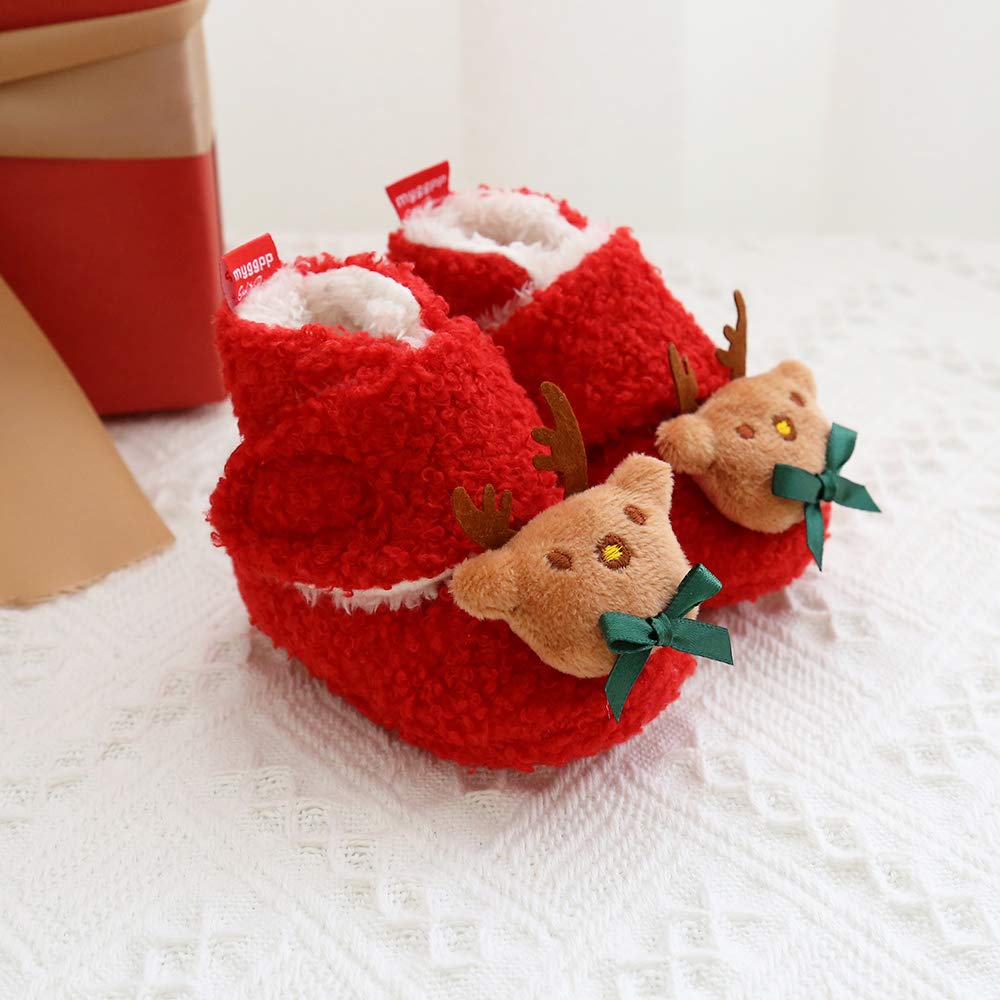 Ohwawadi Infant Baby Slippers - Warm Non-Slip Booties for Newborn Girls & Boys | Soft Crib Shoes & Prewalker Footwear | Perfect for Indoor Play, Nursery & First Steps