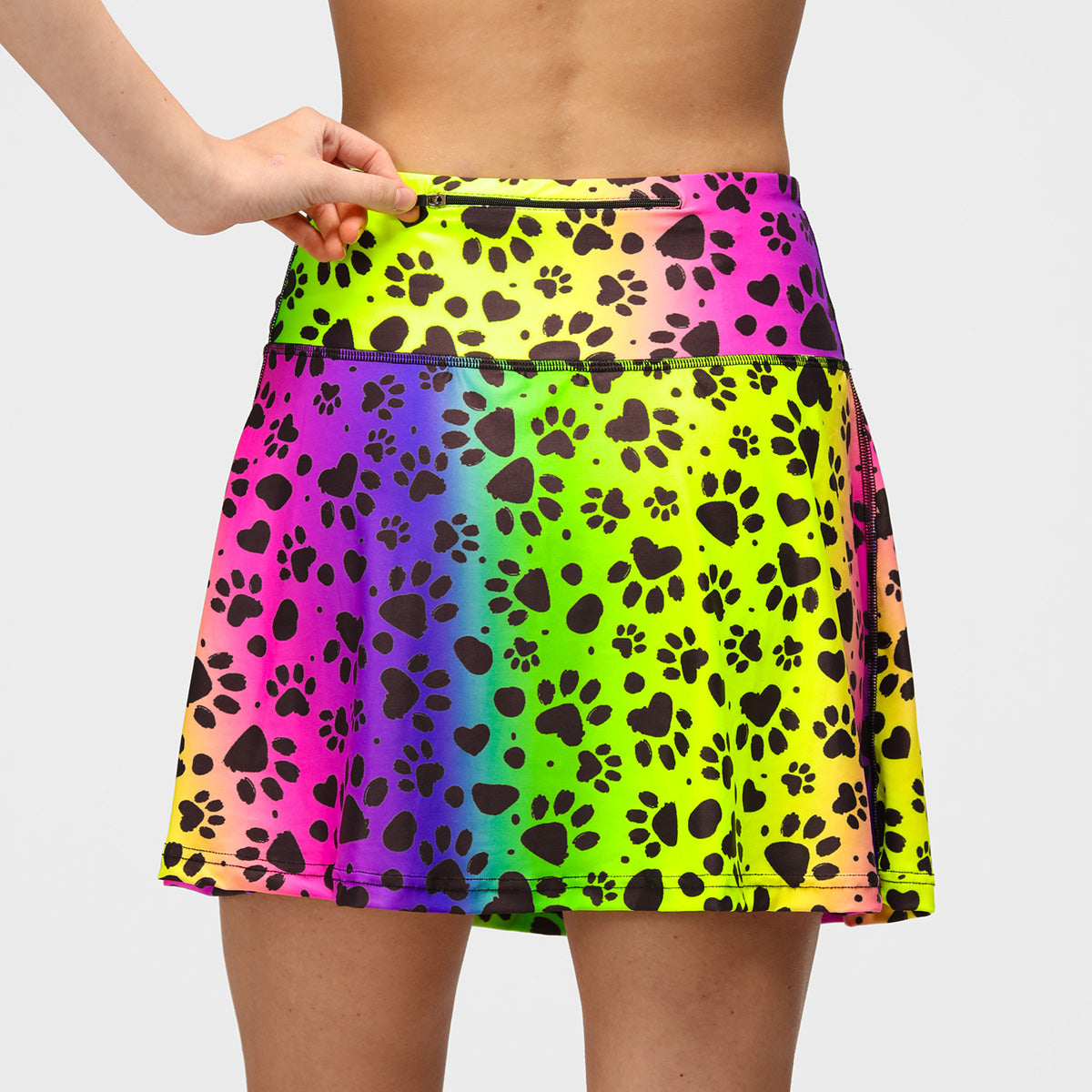 Pawfect Rainbow Skort for Women - Cute & Comfortable Pet Lover Skirt - Perfect for Dog Walks, Cat Cafes & Animal-Themed Events