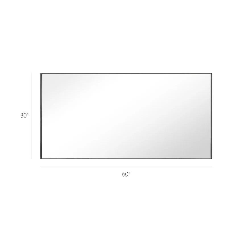 Sleek Modern Black Aluminum Framed Wall Mirror - Full Length Floor Mirror for Bedroom, Living Room & Entryway Decor