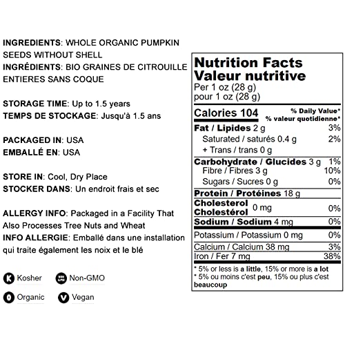 Food to Live Organic Toasted Pumpkin Seed Protein Powder - 1.5lb (24oz) | 60% Plant-Based Protein, Non-GMO, Vegan, Kosher | Perfect for Baking, Smoothies, Protein Shakes & Healthy Snacks | High Protein Superfood for Athletes & Fitness Enthusiasts