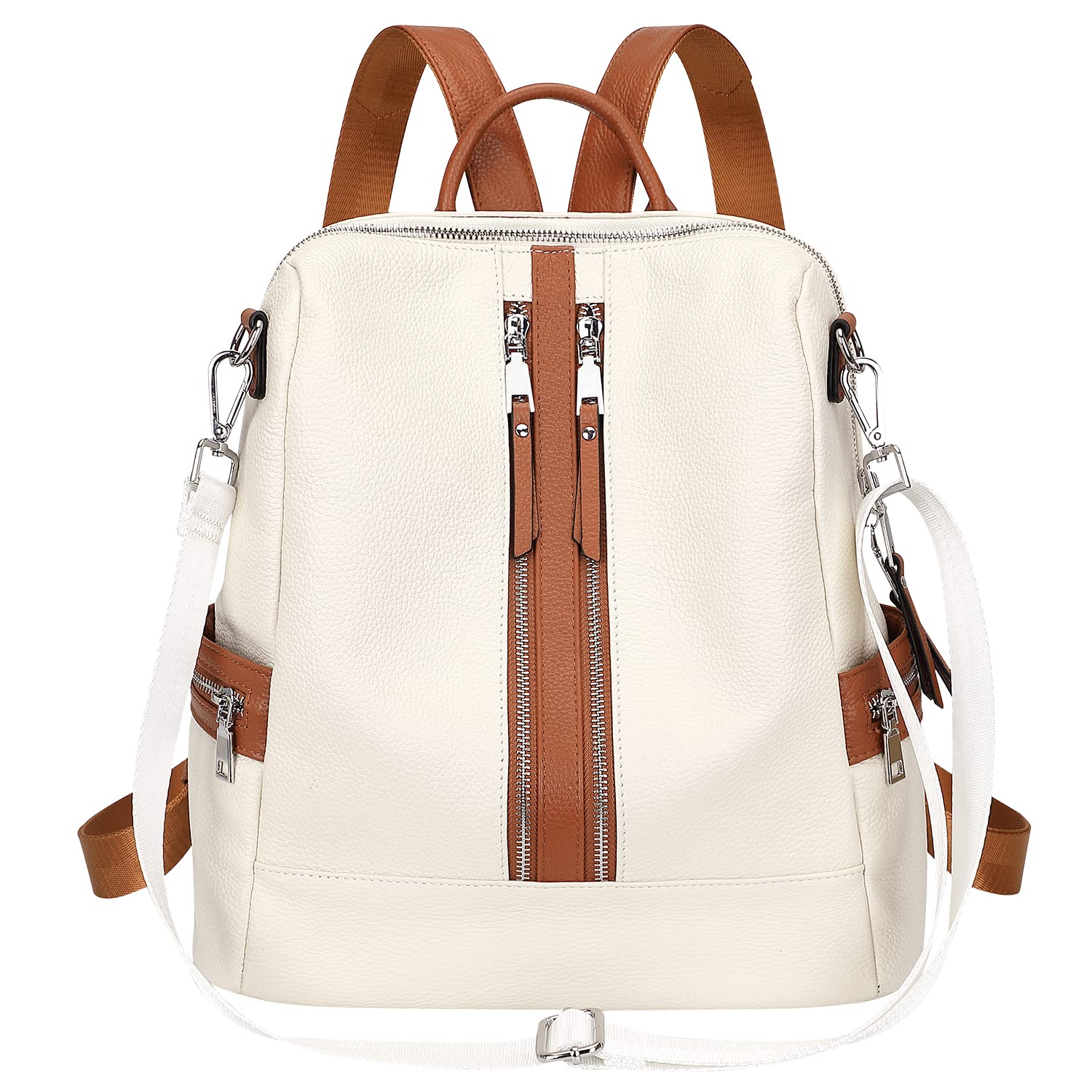 Genuine Leather Backpack Purse for Women - Convertible Shoulder Bag & Crossbody Bag with Laptop Compartment | Perfect for Work, Travel & Daily Use
