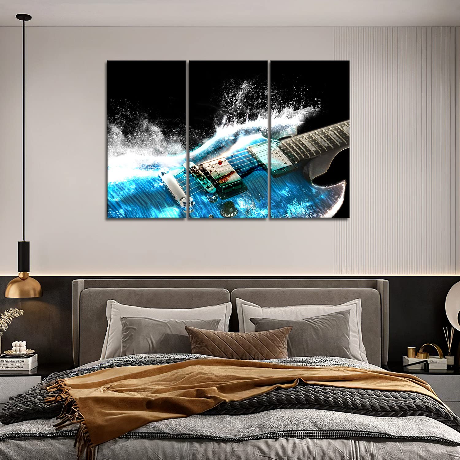 Guitar Wall Art Canvas Print - Music Room Decor, Studio Wall Painting, Musical Picture for Living Room & Kitchen - Perfect for Home, Office & Gift Giving