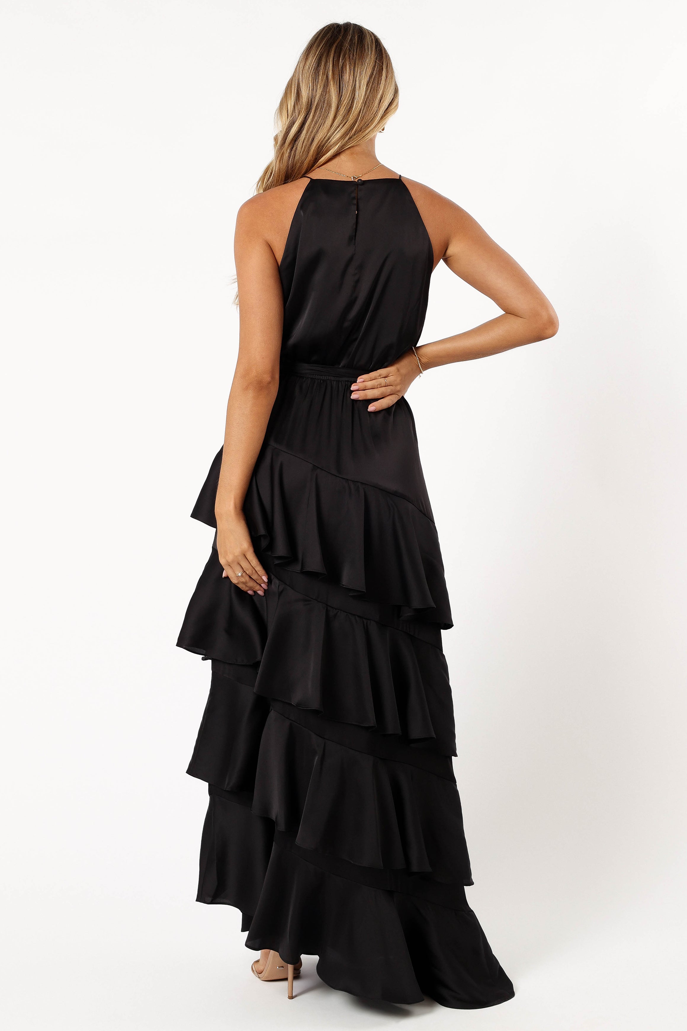 Annalise Black Tiered Maxi Dress - Elegant Long Flowy Dress for Women, Perfect for Weddings, Parties & Summer Vacations