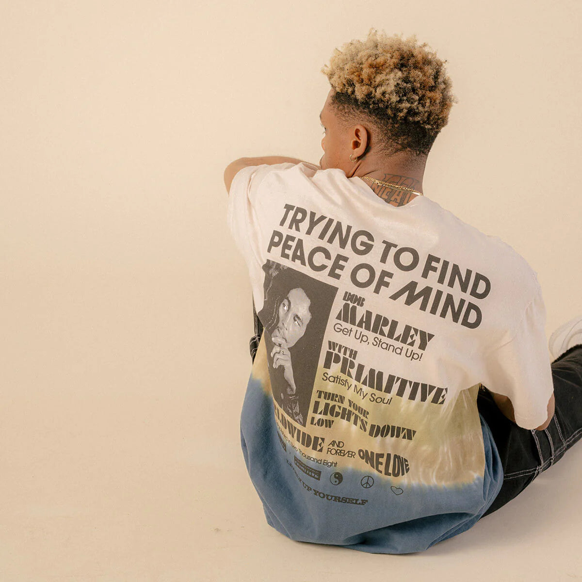 Primitive x Bob Marley Get Together Vintage Washed Graphic T-Shirt - Reggae Music Inspired Streetwear for Men & Women - Perfect for Concerts, Festivals & Casual Wear