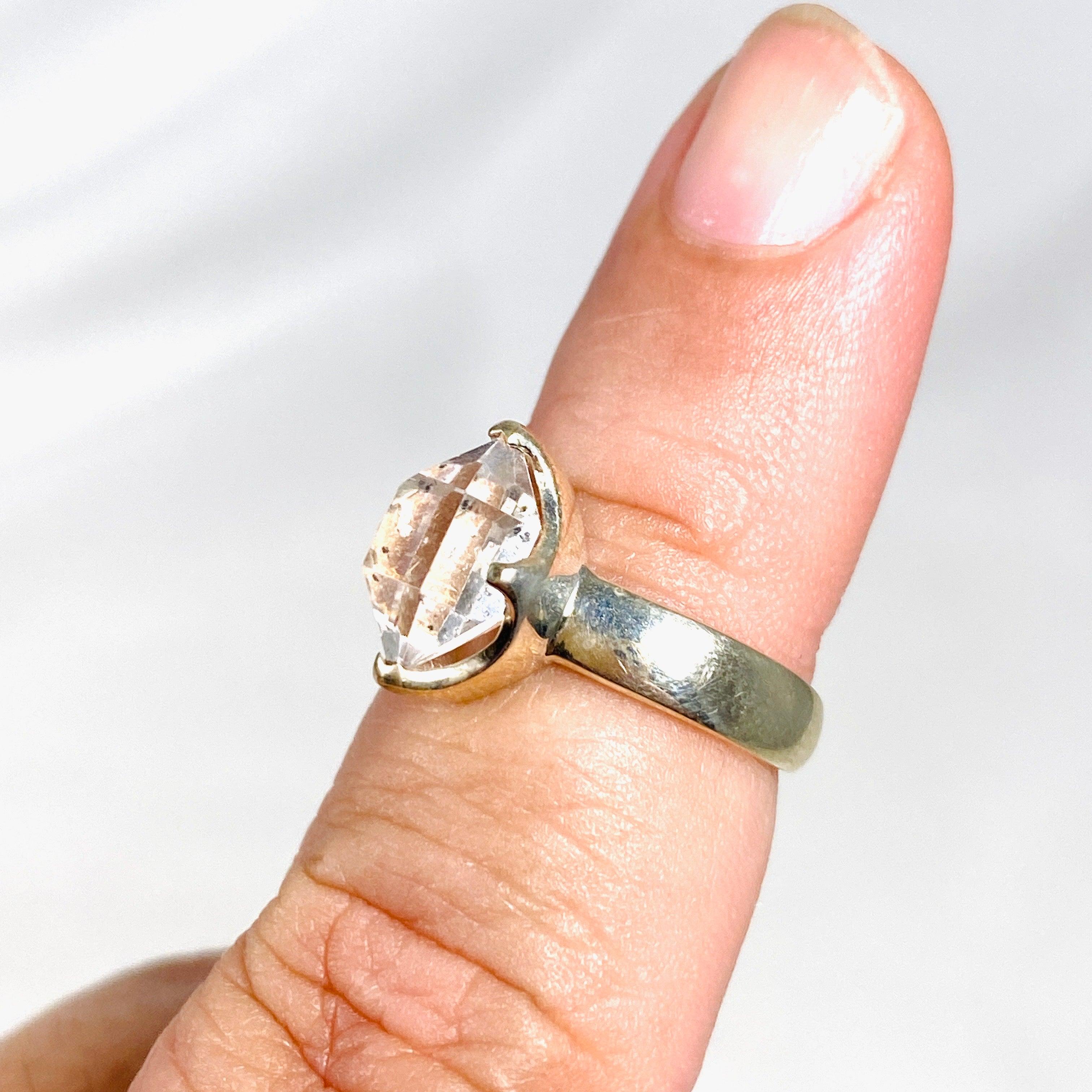 Diamond Quartz Ring for Women Size 6 - Elegant Wedding Engagement Promise Band - PRGJ290 | Perfect for Anniversary, Valentine's Day & Special Occasions