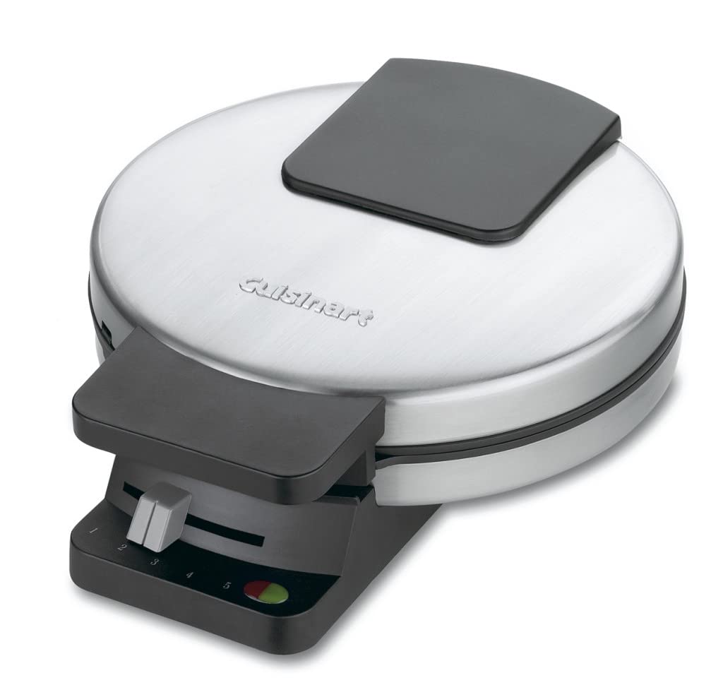 Cuisinart Classic Round Waffle Maker - Silver | Stainless Steel Belgian Waffle Iron for Breakfast, Brunch & Family Gatherings
