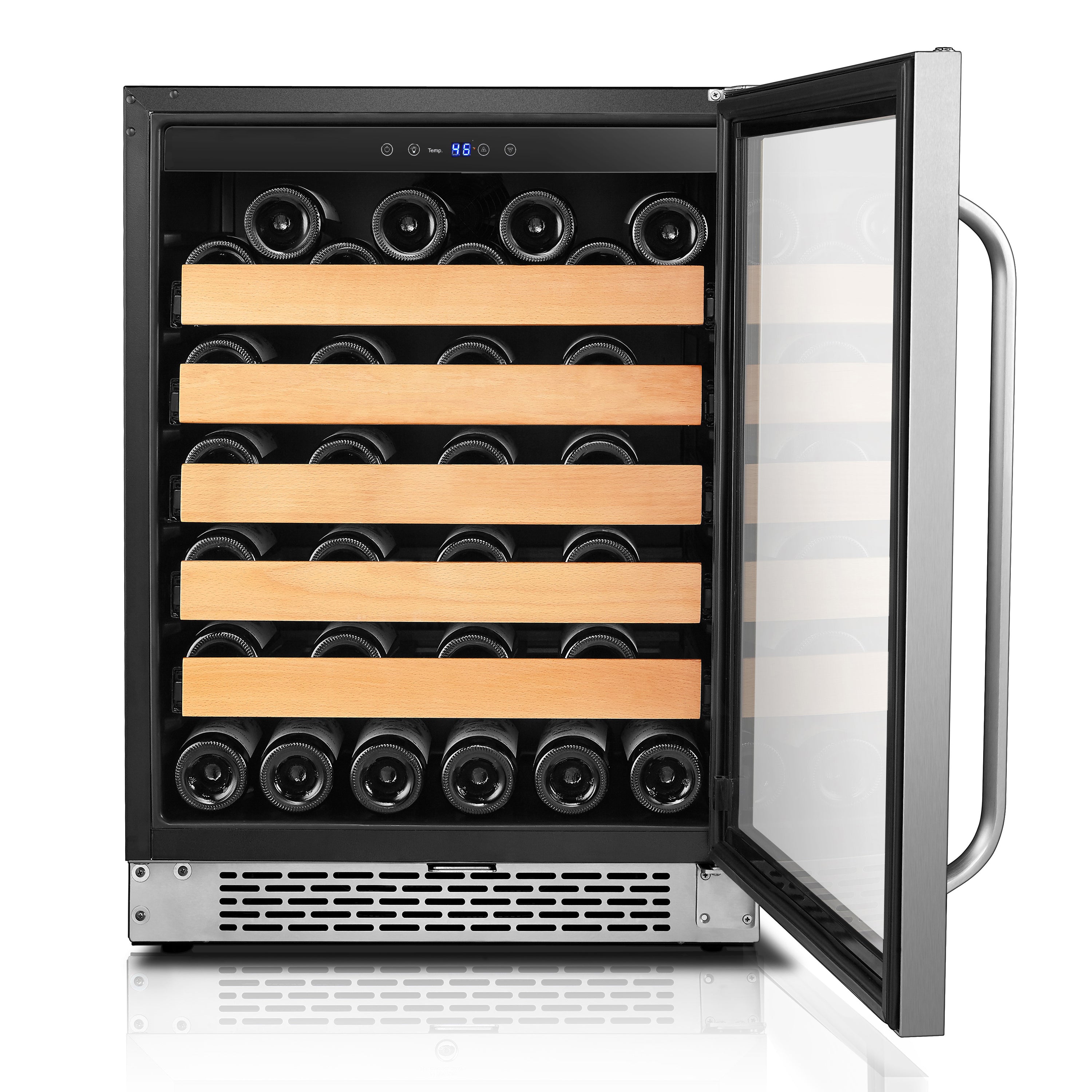 Whynter 24-Inch Built-In Stainless Steel 54-Bottle Wine Cooler Refrigerator - Perfect for Home Bars, Restaurants, and Wine Cellars