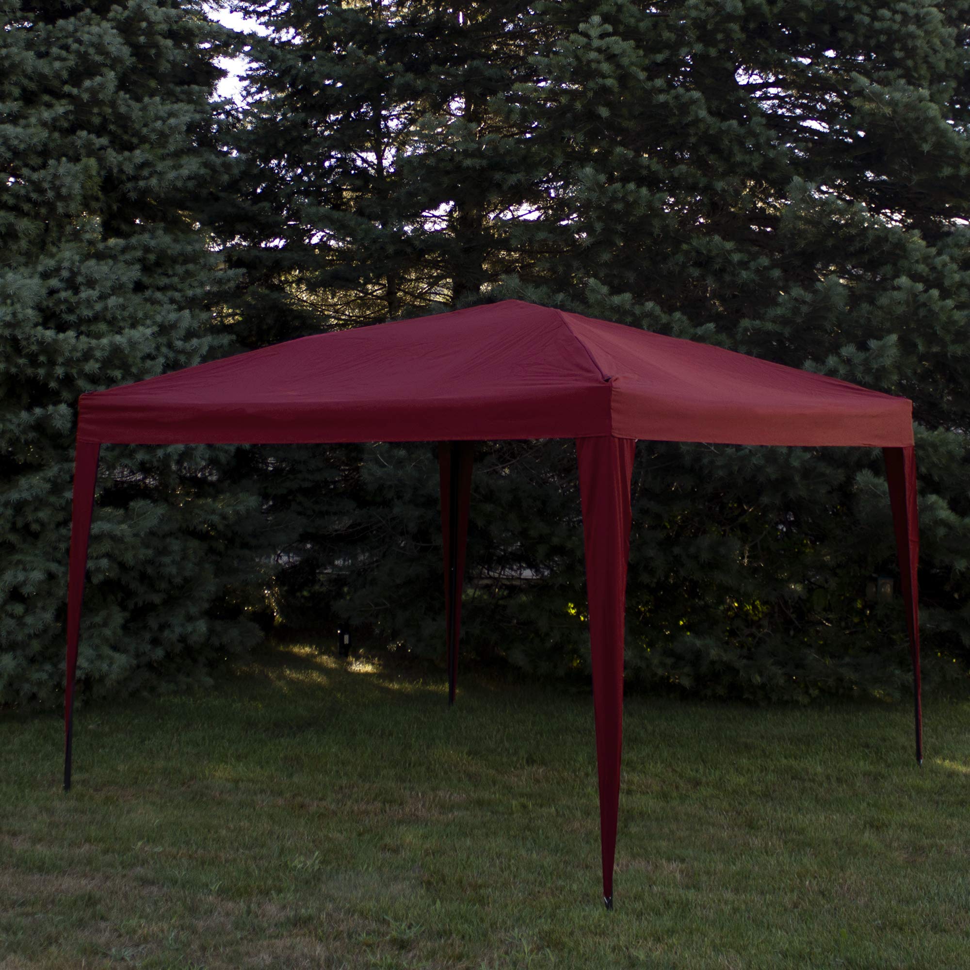 10' x 10' Burgundy Pop-Up Canopy Gazebo Tent for Outdoor Parties, Picnics, and Backyard Events - Waterproof Instant Shelter with UV Protection