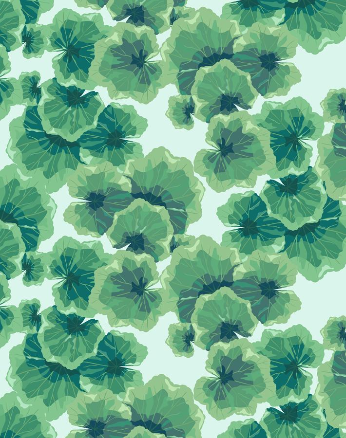 Nathan Turner Robins Egg Geranium Leaves Wallpaper - Vintage Botanical Print for Living Room, Bedroom & Home Decor