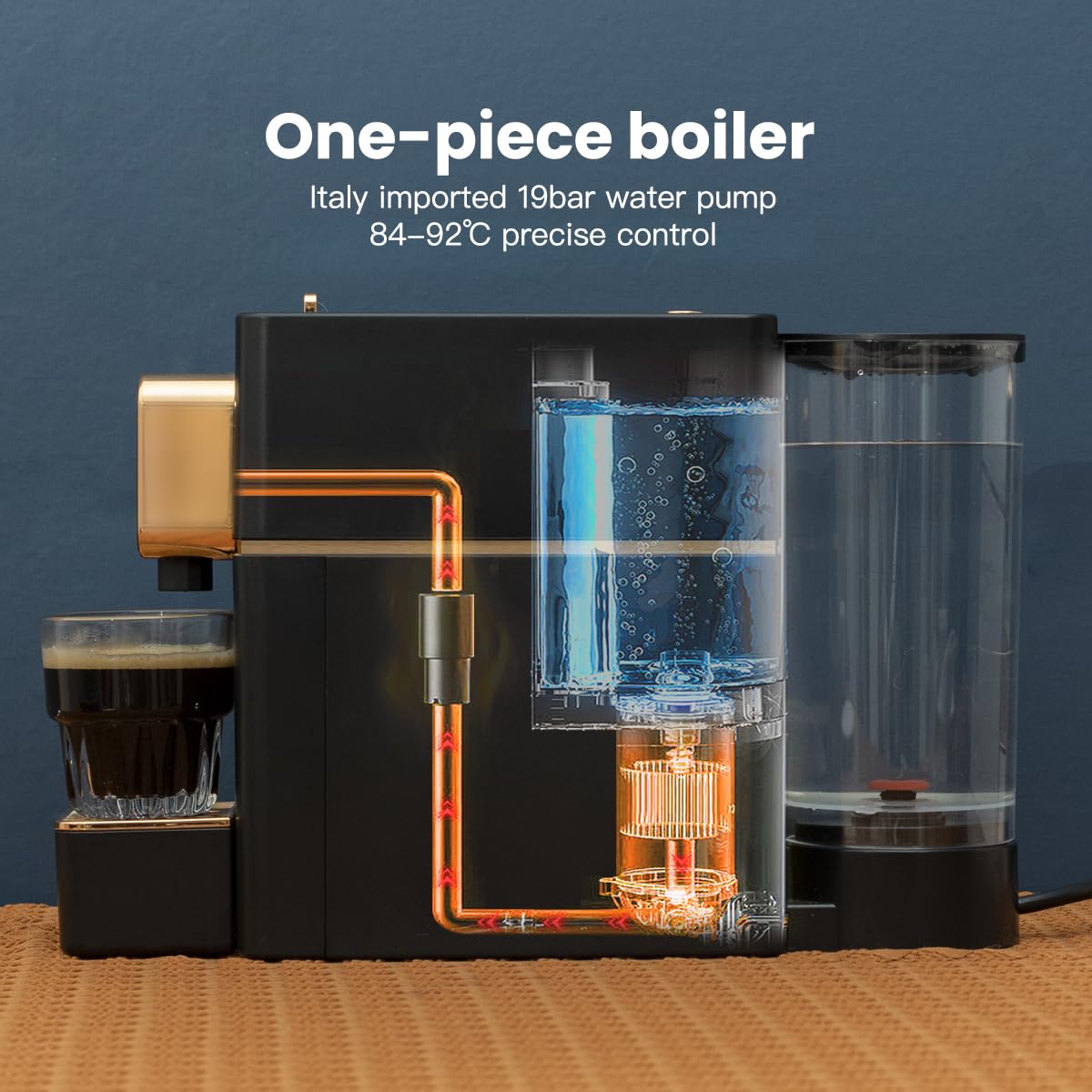 Mini Espresso Coffee Machine for Capsules - Compatible with Nespresso Original, Single Serve Espresso Maker for Bestpresso & Peet's Coffee Pods (Black) - Perfect for Home, Office & Small Spaces