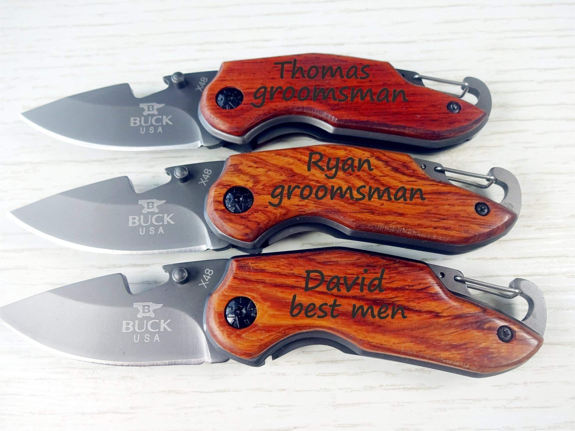 Personalized Pocket Knife Gift for Groomsman, Dad, Husband, Boyfriend - Engraved Custom Knife for Outdoor, Camping & Everyday Carry (EDC)