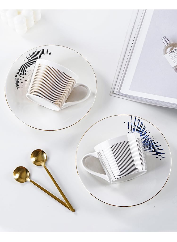 Mirror Coffee Mug and Saucer Set - Elegant Ceramic Tea Cup with Mirror Reflection Design for Women, Wedding Party, Afternoon Tea (Silver Horse) - Perfect for Bridal Showers, Tea Parties & Home Decor