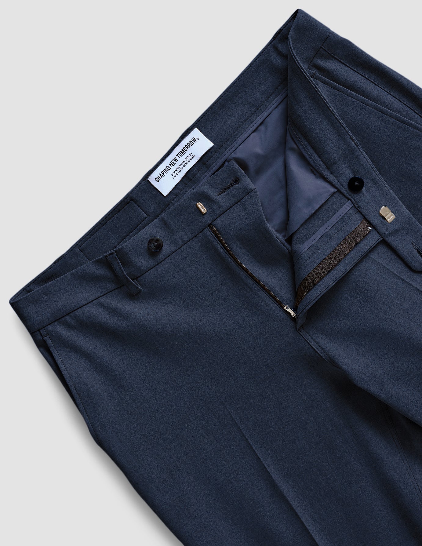 Slim Fit Essential Suit Pants for Men - Navy Melange Business Casual & Office Wear | Professional Work Pants for Formal & Smart Occasions