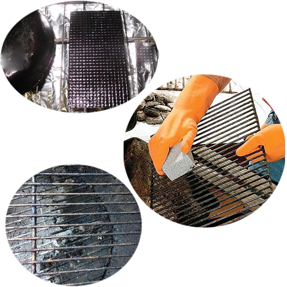 Heavy Duty Grill Cleaning Stones - 3 Pack with Handle for BBQ, Flat Top Griddle & Griddle Bricks - Remove Stains & Grease Easily - Perfect for Outdoor Cooking, Camping & Backyard BBQs