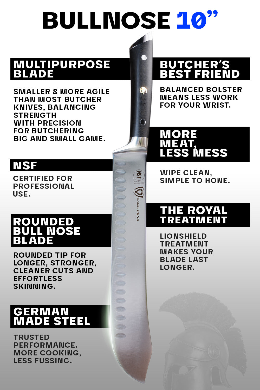 Premium Bull Nose Butcher Knife 10