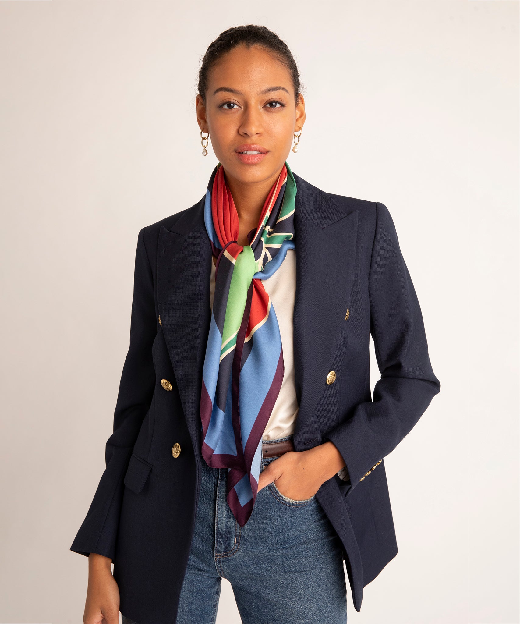 35 Inch Silk Square Scarf - The Big Apple Print Fashion Accessory for Women, Gift Wrapping, Home Decor & Travel Essentials