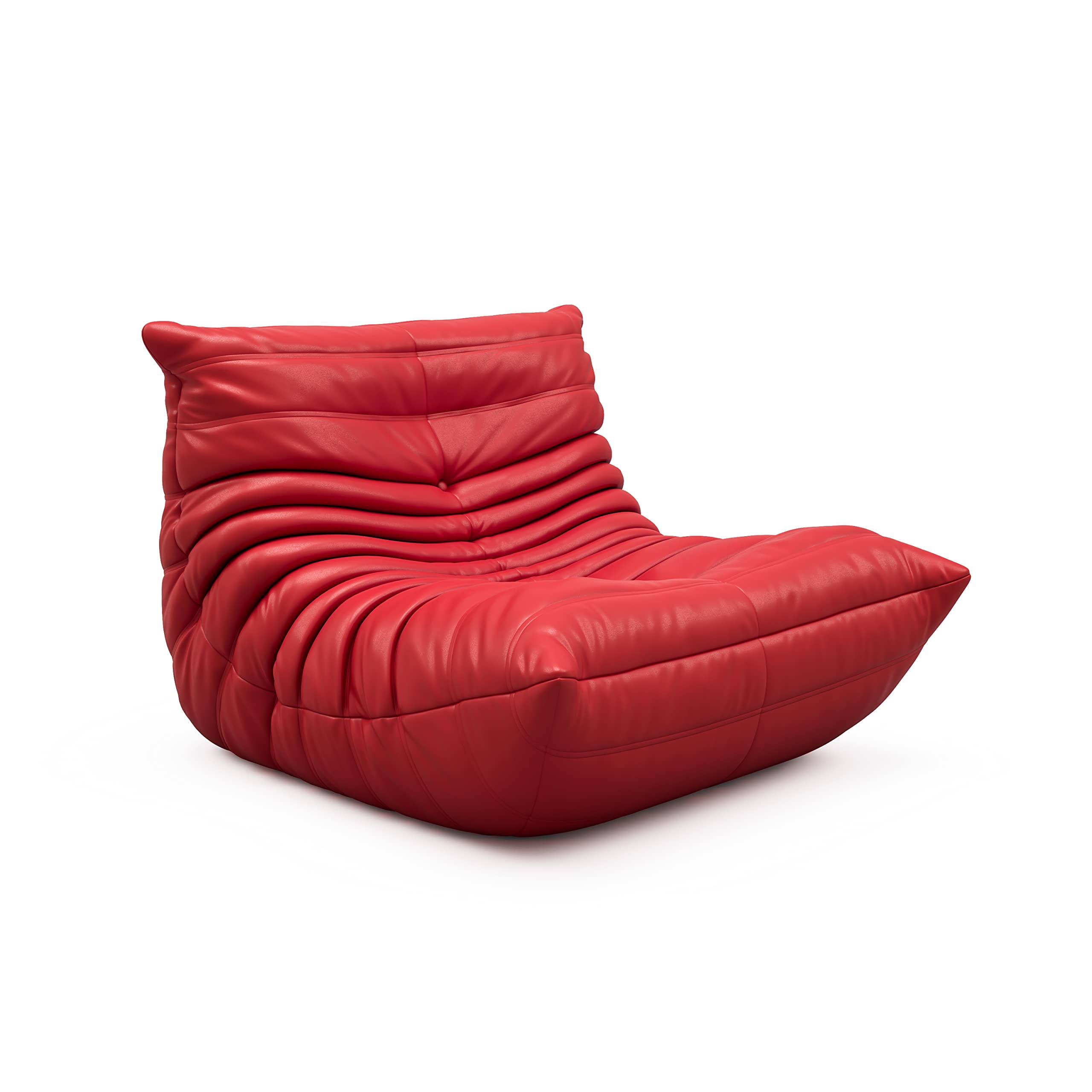 Fireside Chair - Soft Faux Leather Lounge Chair & Lazy Floor Sofa | Accent Bean Bag Couch for Living Room, Bedroom, Office | Perfect for Reading Nook, Meditation Corner & Small Space Relaxation