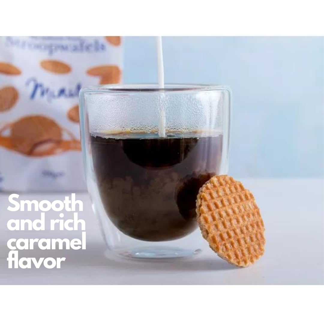 Original Dutch Mini Stroopwafel Caramel Waffle Cookies - 30 Individually Wrapped Pieces (0.28 Oz Each) | Made in Holland | Perfect for Coffee Pairing, Snacking & Gift Giving