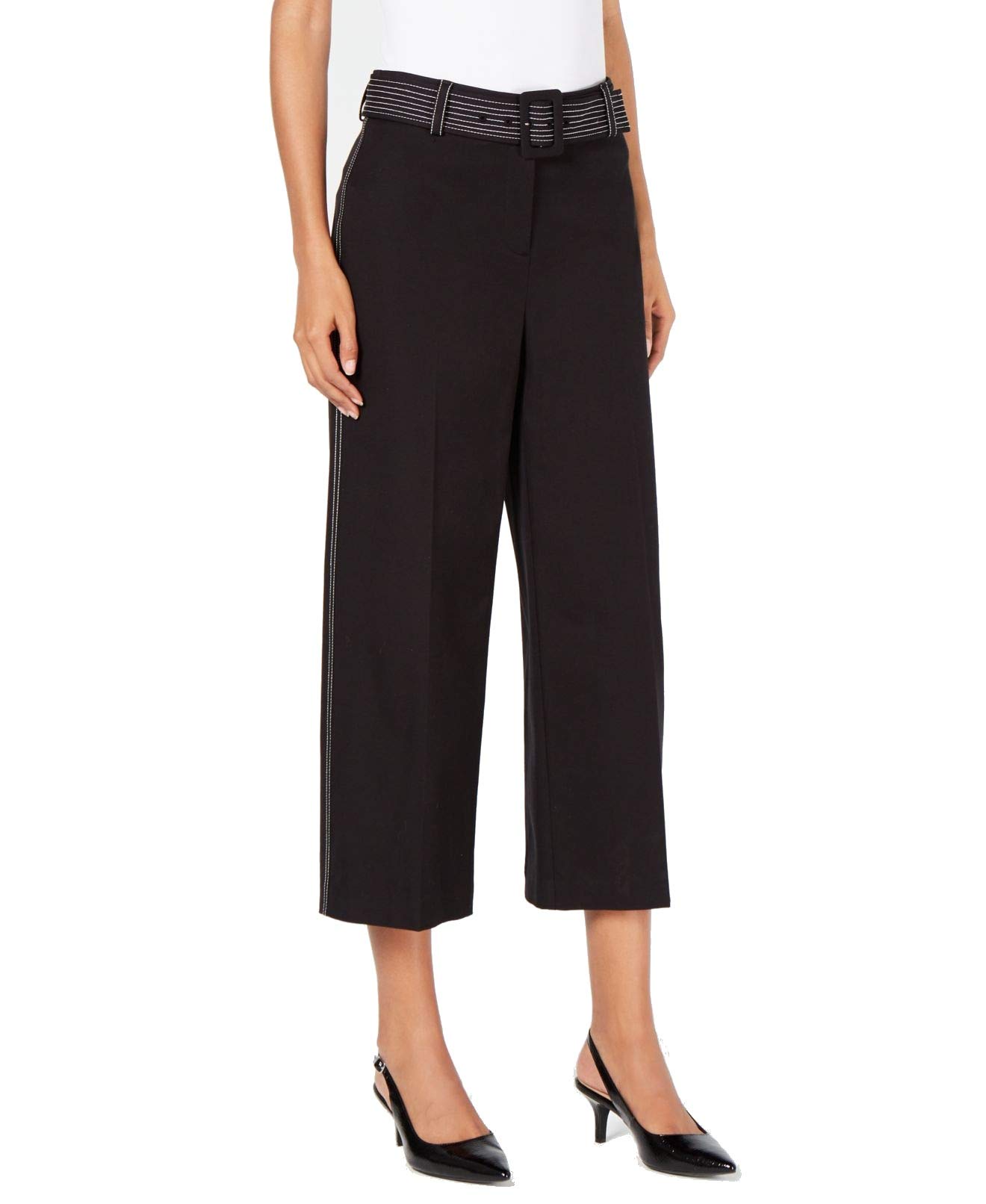 Alfani Women's Plus Size Wide Leg Cropped Culottes Pants - Comfortable High Waist Palazzo Pants for Work, Office & Casual Wear